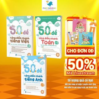Sách - Combo 50 Đề Tăng Điểm Nhanh Toán - Tiếng Việt - Tiếng Anh Lớp 1