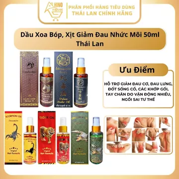 Dầu Xoa Bóp, Xịt Giảm Đau Nhức Mõi 50ml Thái Lan, Dầu Massage Xoa Bóp Nhức Mõi - Hinohouse