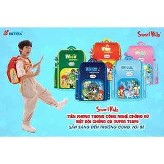 [5 mẫu] Balo Smartkids chống gù cho học sinh cấp 1 Super Team
