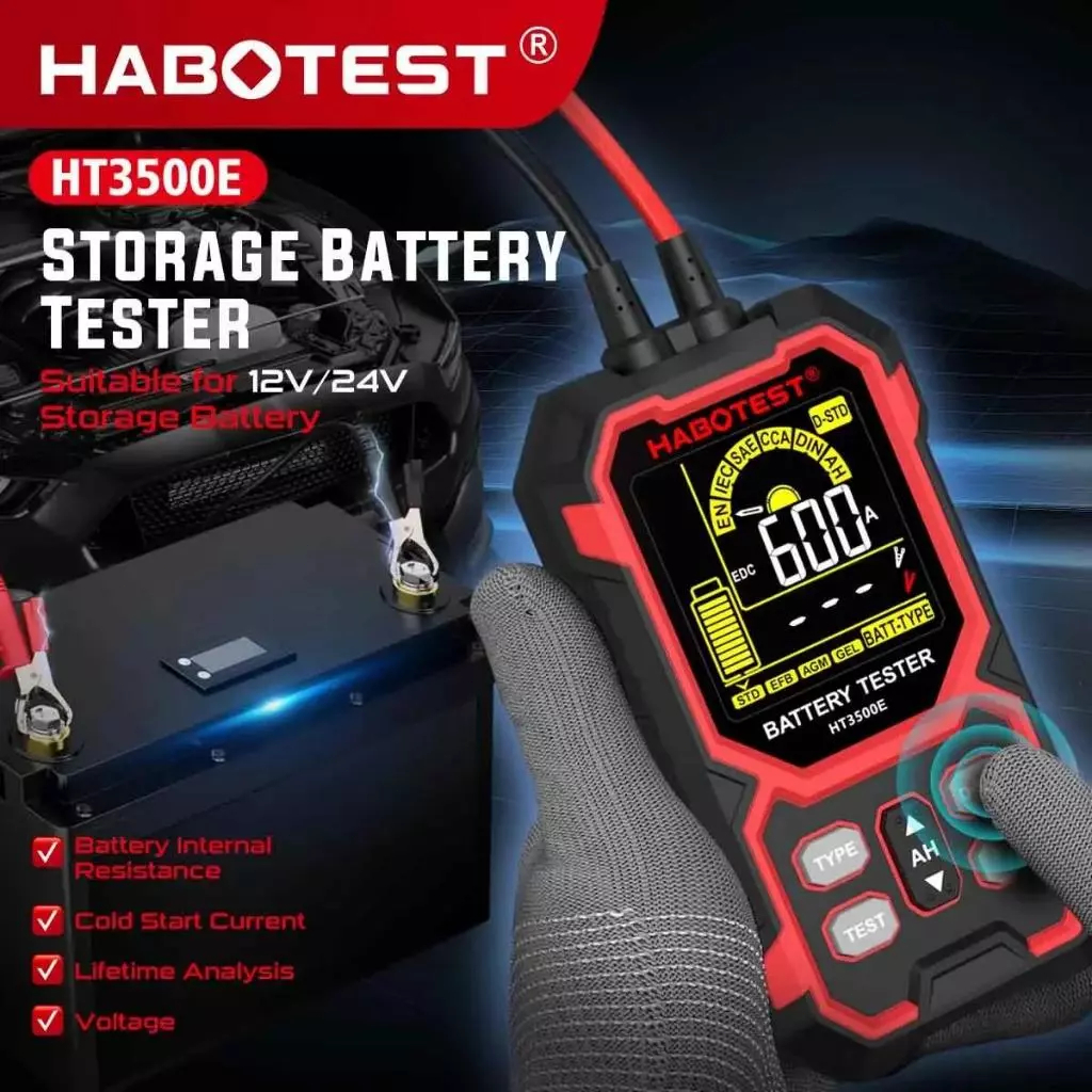 Habotest HT3500E Máy kiểm tra ắc quy ô tô , xe máy 8V-30V BM550 kiểm tra pin CCA , đo điện trở, phân tích