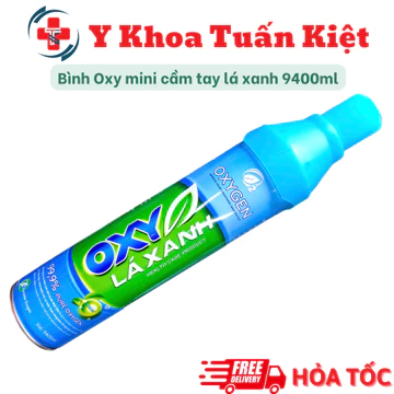 ✅ Bình Oxy Mini Cầm Tay Lá Xanh 9400ml