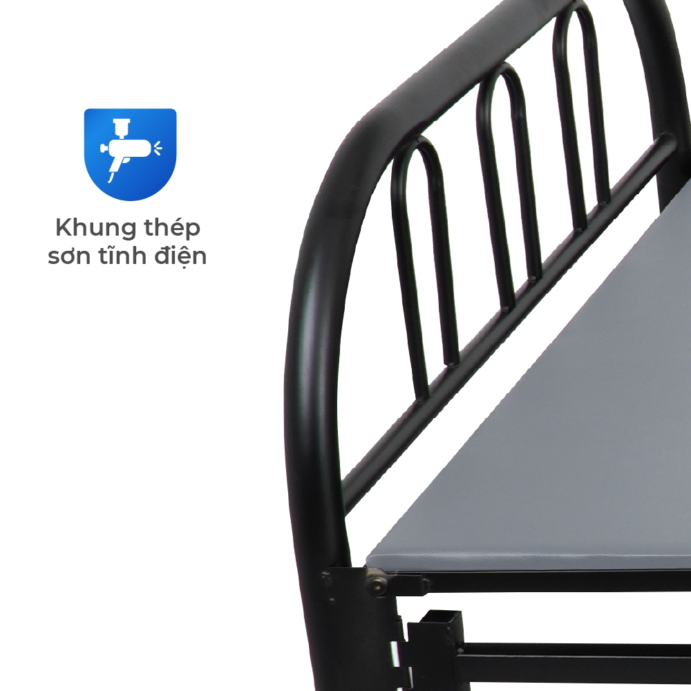 Giường gấp gọn Dona Luxy QUI PHÚC, giường sắt gấp gọn có nệm êm ái, xếp mở dễ dàng, chắc chắn