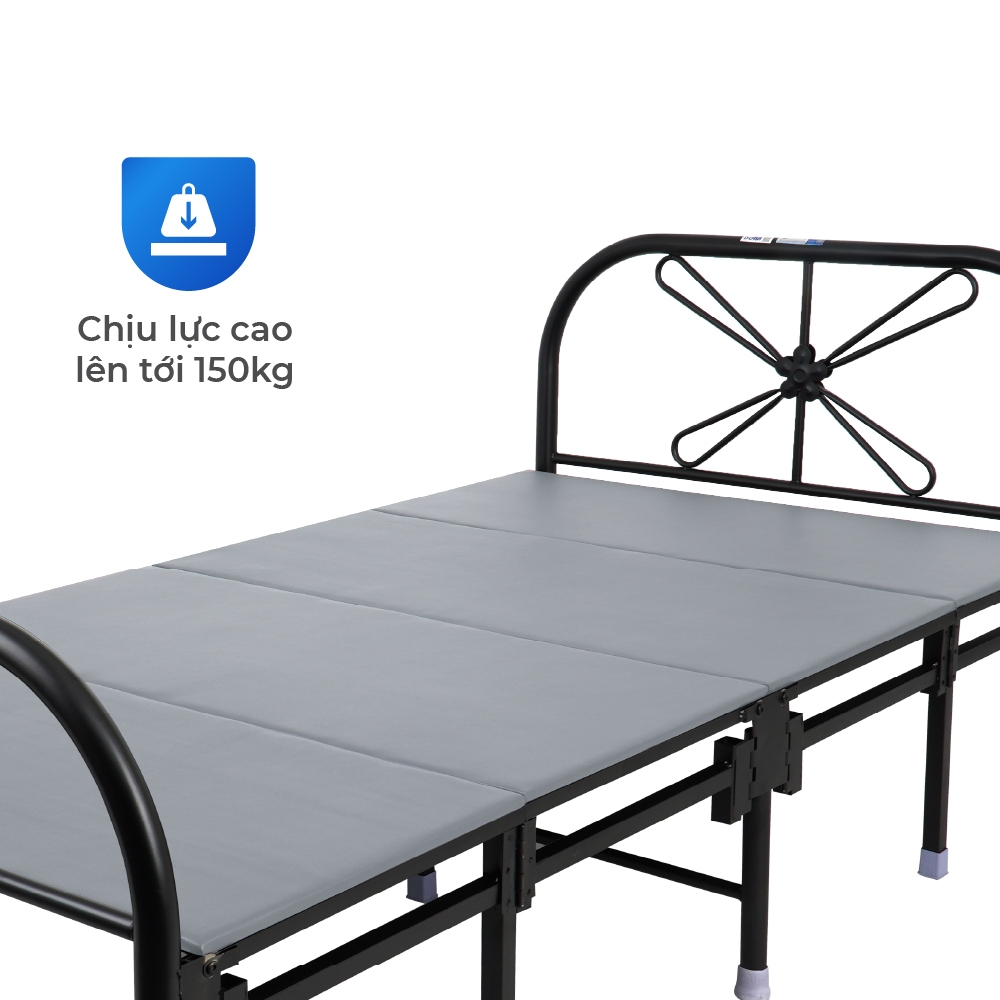 Giường gấp gọn Dona Luxy QUI PHÚC, giường sắt gấp gọn có nệm êm ái, xếp mở dễ dàng, chắc chắn