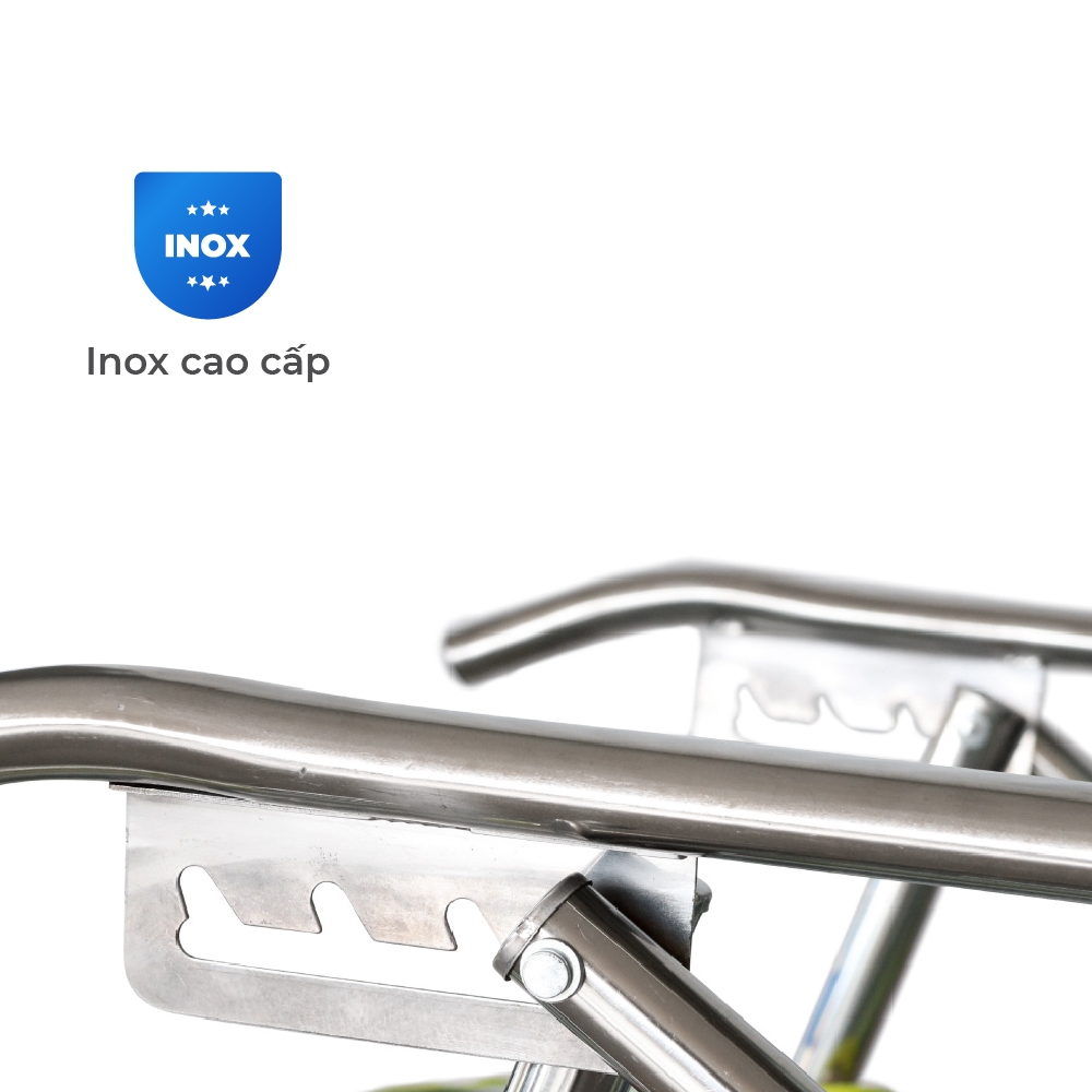 Ghế xếp gấp gọn inox Deli QUI PHÚC, inox sáng bóng, vải lưới cao cấp, thoáng khí, chịu tải 150kg