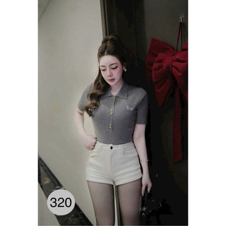 LT - Áo len nữ cổ bẻ len hình thêu ngực, len mongtoghi free size 902