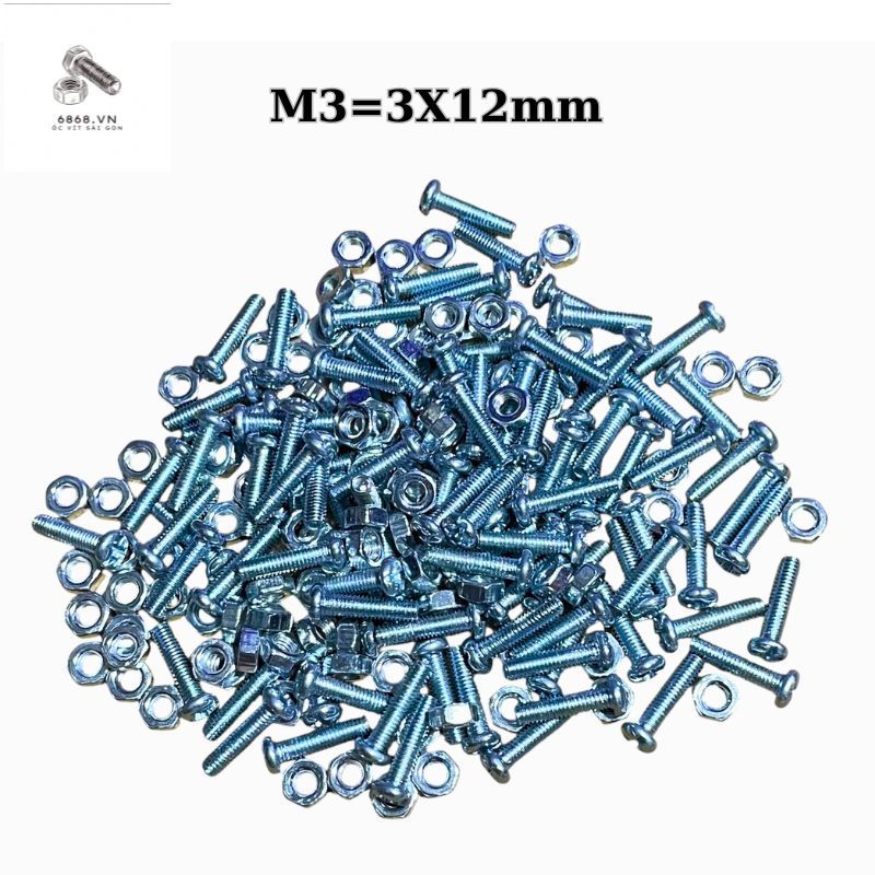 Ốc vít tán M3 3ly dài 1.2cm túi 100 con (100g) có kèm tán | Shopee Việt Nam