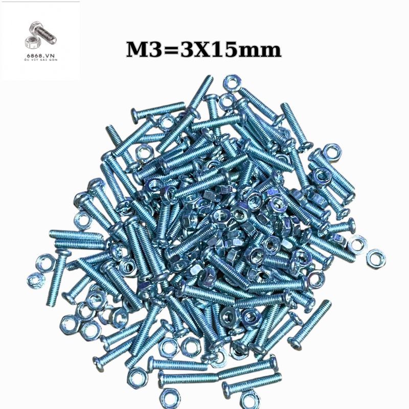 Ốc vít tán M3 3ly dài 1.5cm túi 100 con (110g) có kèm tán | Shopee Việt Nam