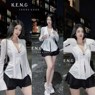 Set đầm lụa nữ sang chảnh mix váy xếp li xoè hàng đẹp chuẩn form a24
