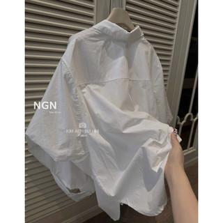 Áo Sơmi Thô Trễ Vai Kim Anh Bùi [Sẵn Ship]