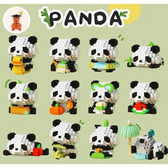 Lắp Ráp Gấu Trúc Mini – 12 Phiên Bản Siêu Đáng Yêu, Lắp Ráp Thông Minh, Trang trí, Quà Tặng Bé Yêu