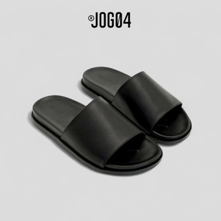 Dép da E4 - JOG04 , thiết kế basic dễ mang , quai da 3 lớp chắc chắn , tăng chiều cao 3cm ( E4 )