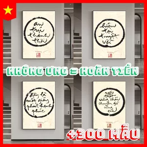 Tranh Thư Pháp Làng Mai Treo Tường - Tranh Thiền Sư Thích Nhất Hạnh Tráng Gương Cao Cấp Nhiều Mẫu Nhiều Câu Ý Nghĩa