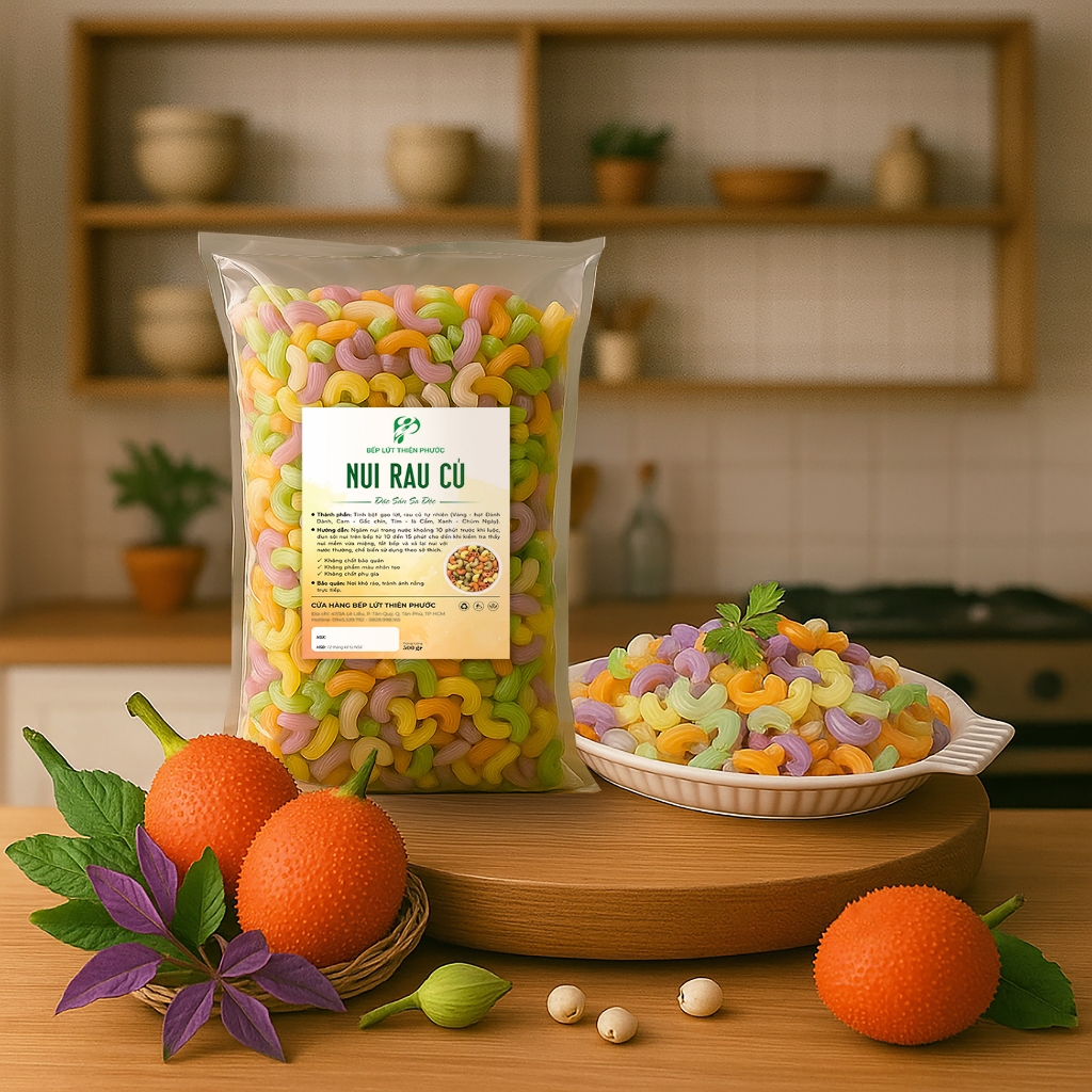 Nui Rau Củ Thực Dưỡng (Loại Ngon) 500GR – Nui Ngũ Sắc EAT CLEAN Cao Cấp Hỗ Trợ Ăn Kiêng, Ăn Dặm