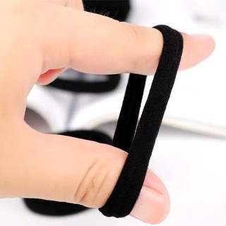 100 Dây Buộc Tóc Đen Bản To Loại Dày – Thun Cột Tóc Nữ Co Giãn Tốt Không Gây Đau Đầu
