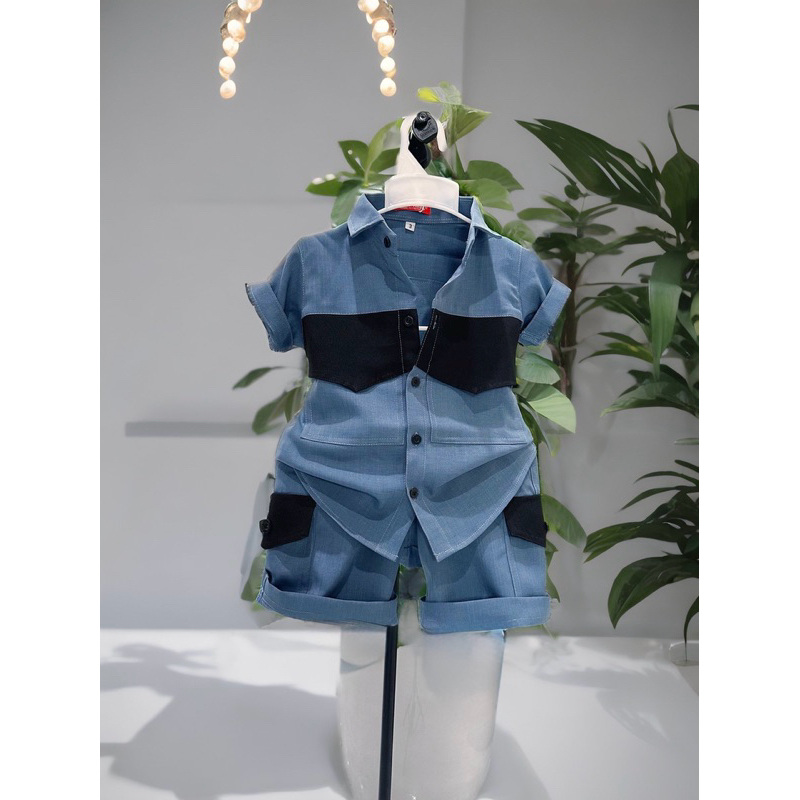 Bộ sơmi thiết kế cao cấp cho bé trai 10kg-52kg TONIKIDS