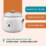 Nồi Nấu Chậm Điện Tử BENNIX 3L Men Sứ Cao Cấp  Slow Cooker Hầm Cháo, Ninh Xương Chưng Yến Bảo Hành Chính Hãng 24 Tháng — ảnh 4