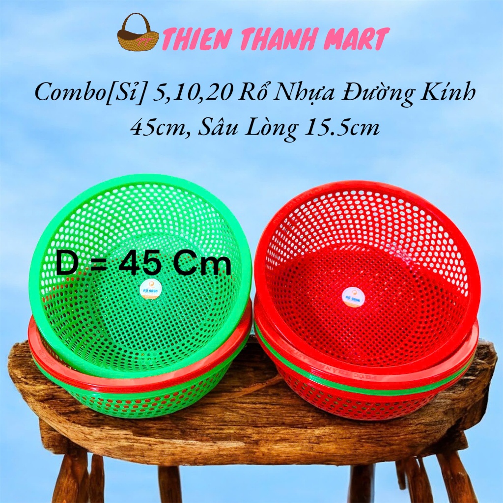 Combo 5/10/20 Cái Rổ Nhựa Tròn Dẻo Size Lớn 45cm – Sâu Lòng 15.5cm ...