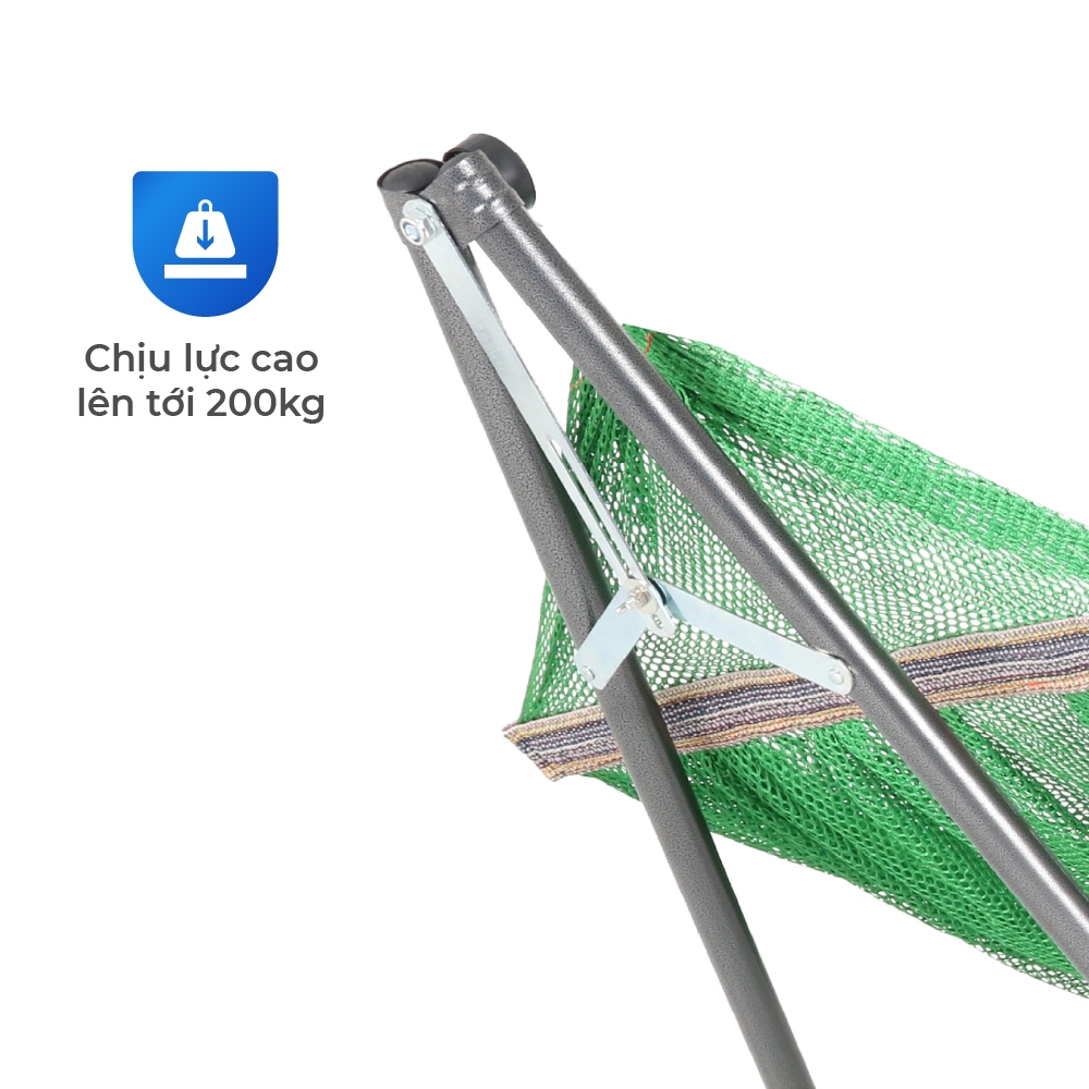 Võng nằm Dona QUI PHÚC, xếp gọn linh hoạt, tiện lợi, khung thép chịu tải 150kg, thiết kế an toàn