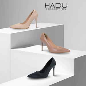 Giày Cao Gót Mũi Nhọn 10cm HADU G1012 Ver2 Da PU Cao Cấp Gót Đế TPR Chống Trượt BH 12T