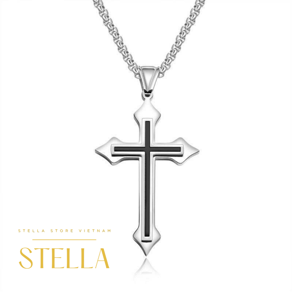 Product image STELLA STORE VIETNAM Vòng cổ nam chữ thập Stella Store sáng bóng bản lĩnh cá tính phong cách mạnh mẽ