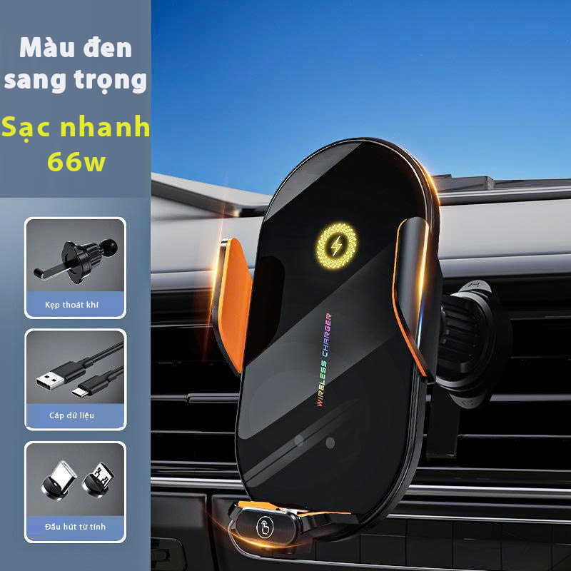 Giá đỡ điện thoại kẹp cửa gió ô tô xoay 360° kiêm sạc nhanh 66W  tự điều chỉnh thông minh, tiện lợi cho mọi dòng xe C3
