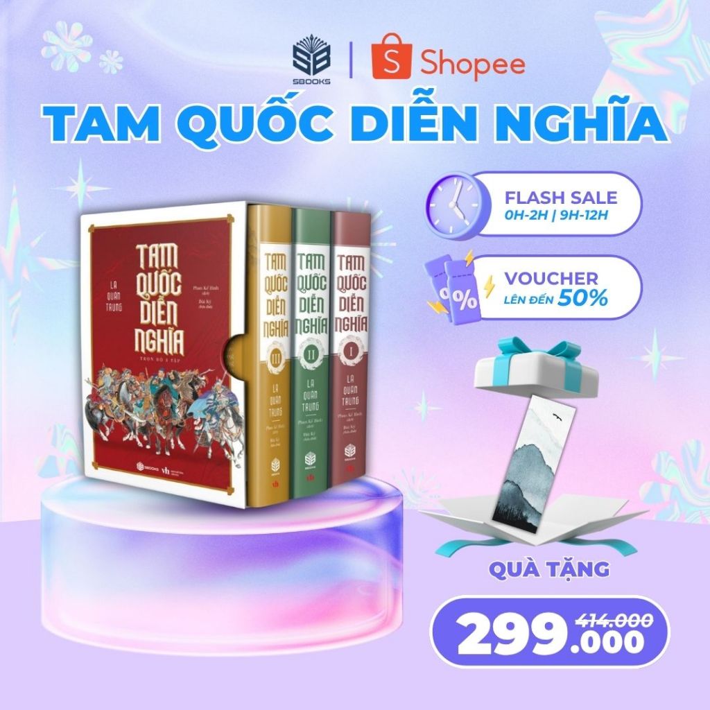 Sách - Combo 3 Cuốn Tam Quốc Diễn Nghĩa - Sách Tiểu Thuyết Văn Học Kinh Điển 2024 - Sbooks Store