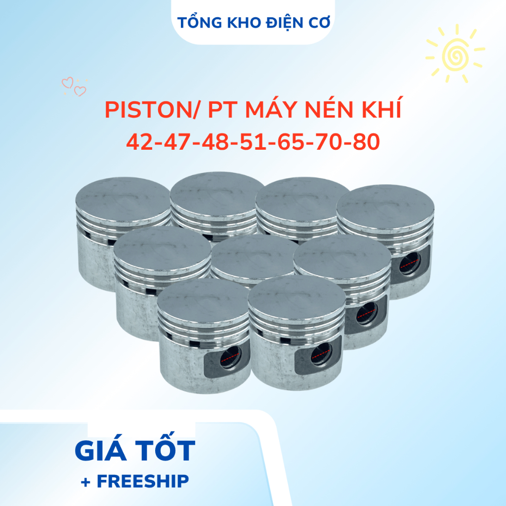 Piston/ pittong/ pt máy nén khí 42 - 47 - 48 - 51 - 65 - 70 - 80 ...