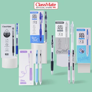 Hộp Bút Gel Bấm CLASSMATE Ngòi 0.5mm, Bút Gel Xanh Đen Đỏ Tím, Mực Không Thấm Nước, Viết Bài Chấm Điểm CL-GP106/110/112