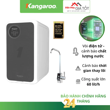 Máy lọc nước Kangaroo Hydrogen 5 lõi KG400US - Vòi hiển thị chỉ số nước - Công suất lọc 60L/H