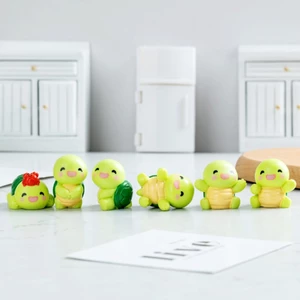 Set 6 rùa chibi mặt cười dễ thương trang trí bàn làm việc, tủ sách, quà tặng