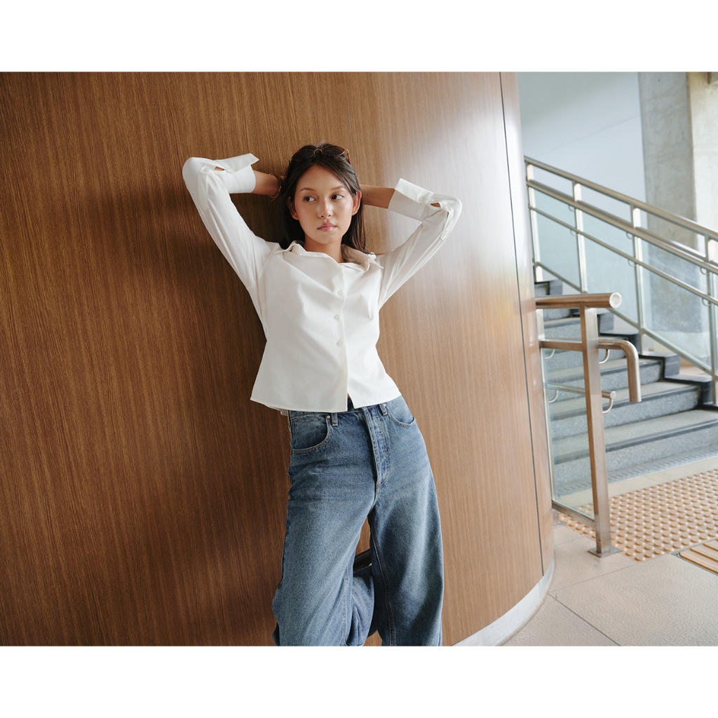 TheBlueTshirt - Áo sơ mi ôm dáng nhẹ măng sét to kiểu pháp cho nữ - Miss 90s Shirt - Women