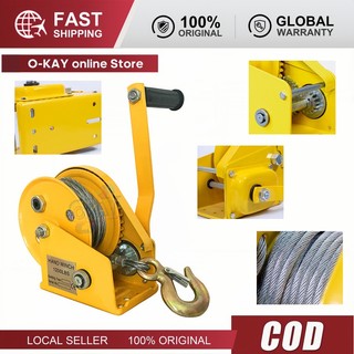 Tời Quay Tay Nhập Khẩu - Tự Hãm, Tải Trọng 540kg & 1170kg, Ròng Rọc 300kg, Cáp 5m & 10m