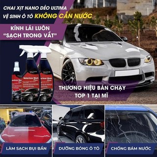 Chai Xịt Nano Dẻo Ultima Chính Hãng Dùng Vệ Sinh Kính, Xe Ô Tô Không Cần Dùng Nước, Phủ Bóng Sau Khi Vệ Sinh - 650ml