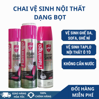 Chai xịt vệ sinh ghế da và nội thất ô tô đa năng dạng bọt Flamingo F002 chai 650ml vệ sinh sofa ghế nỉ hàng chính hãng