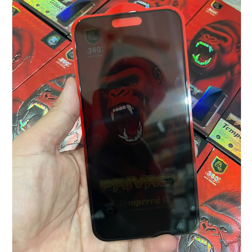 KÍNH CƯỜNG LỰC iPhone CHỐNG NHÌN TRỘM 360 Độ + 28 độ Không Hộp 4D dành cho ip 6 đến 17 Pro max