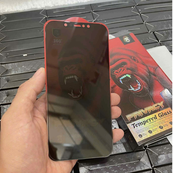 KÍNH CƯỜNG LỰC iPhone CHỐNG NHÌN TRỘM 360 Độ + 28 độ Không Hộp 4D dành cho ip 6 đến 17 Pro max