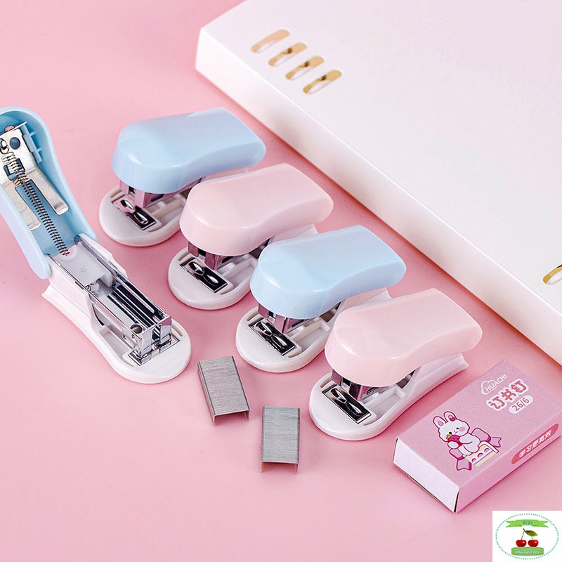 Bộ Dập Ghim Dễ Thương, Bộ Dập Ghim Mini Hình Thỏ Phi Hành Gia (Tặng kèm Hộp Ghim Bấm)