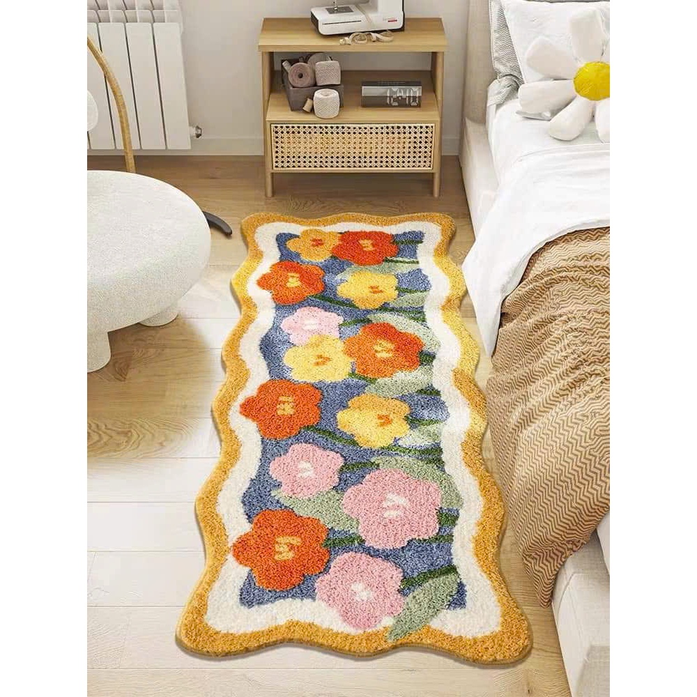 Thảm Chùi Chân Lông Cừu 50x120cm Decor Trang Trí Phòng Ngủ, Thảm Phòng Khách Êm, Mềm, Dày Dặn - Memmincarpet - TH104