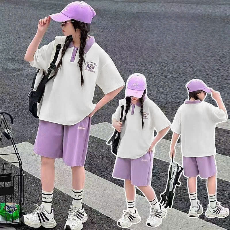 Set áo polo gấu AR kèm quần cho bé gái size đại BEESHOP H25090