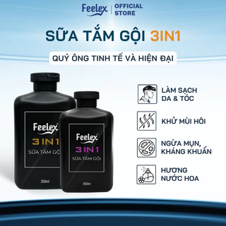 Sữa tắm gội Feelex 3 in 1 hương nước hoa cao cấp, thanh lịch, đẳng cấp phái mạnh - 350ml