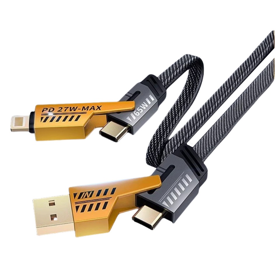 Cáp Sạc Nhanh 3 In 1, Dây Sạc Bọc Dù 100W Tích Hợp 3 Cổng Micro Usb Type C - ảnh 6