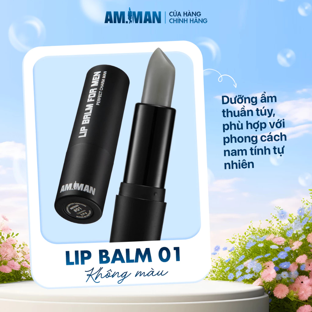 Son Dưỡng Môi Cho Nam AM.MAN LIP BALM Dưỡng Ẩm Môi, Ngừa Thâm Môi, Chống Khô Nứt Nẻ, Màu Sắc Tự Nhiên