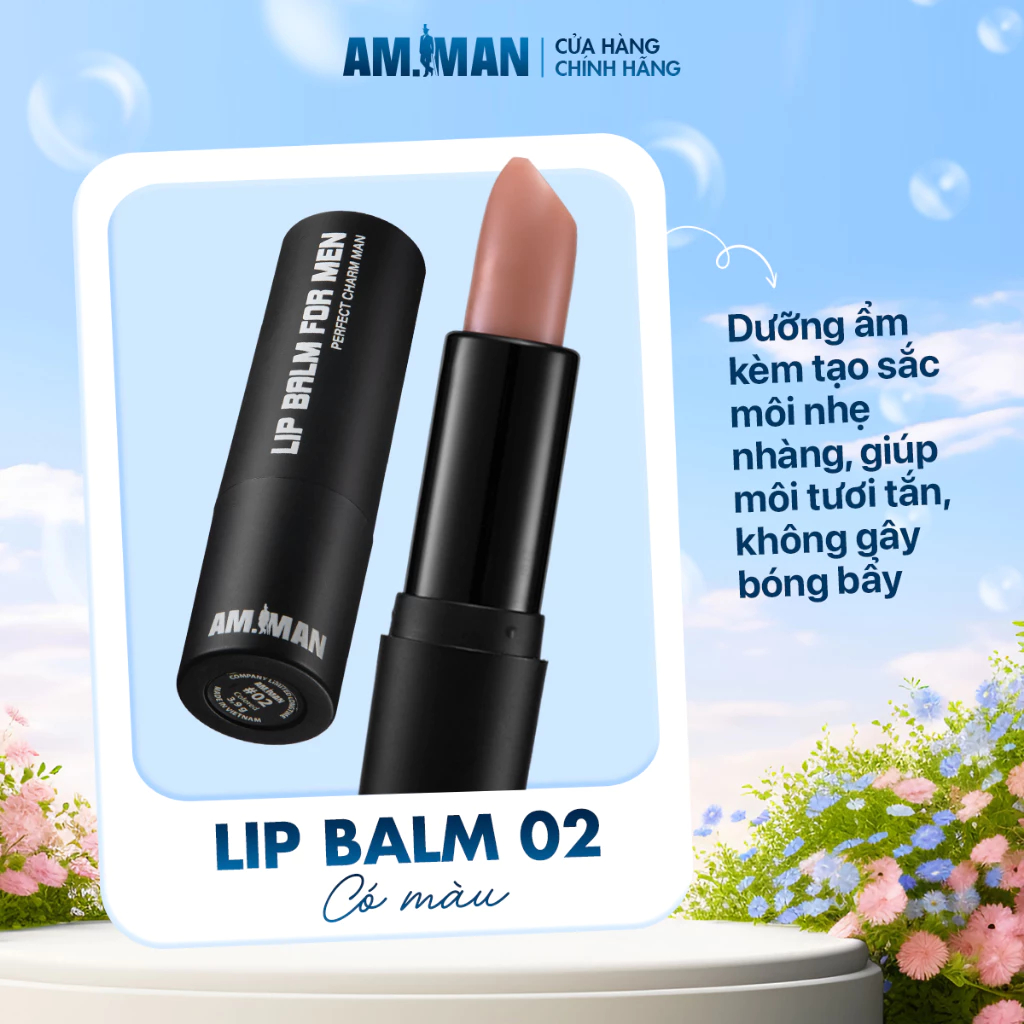 Son Dưỡng Môi Cho Nam AM.MAN LIP BALM Dưỡng Ẩm Môi, Ngừa Thâm Môi, Chống Khô Nứt Nẻ, Màu Sắc Tự Nhiên