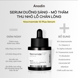 Tinh Chất Anodin Niacinamide 10 Plus Serum Dưỡng Trắng, Thu Nhỏ Lỗ Chân Lông 33ml Duduhouse