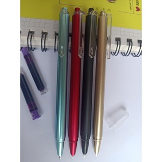 4 Bút Máy Bấm EF Chất Liệu ABS .Bút Sử Dụng Cả Mực Khô Và Mực Lọ.