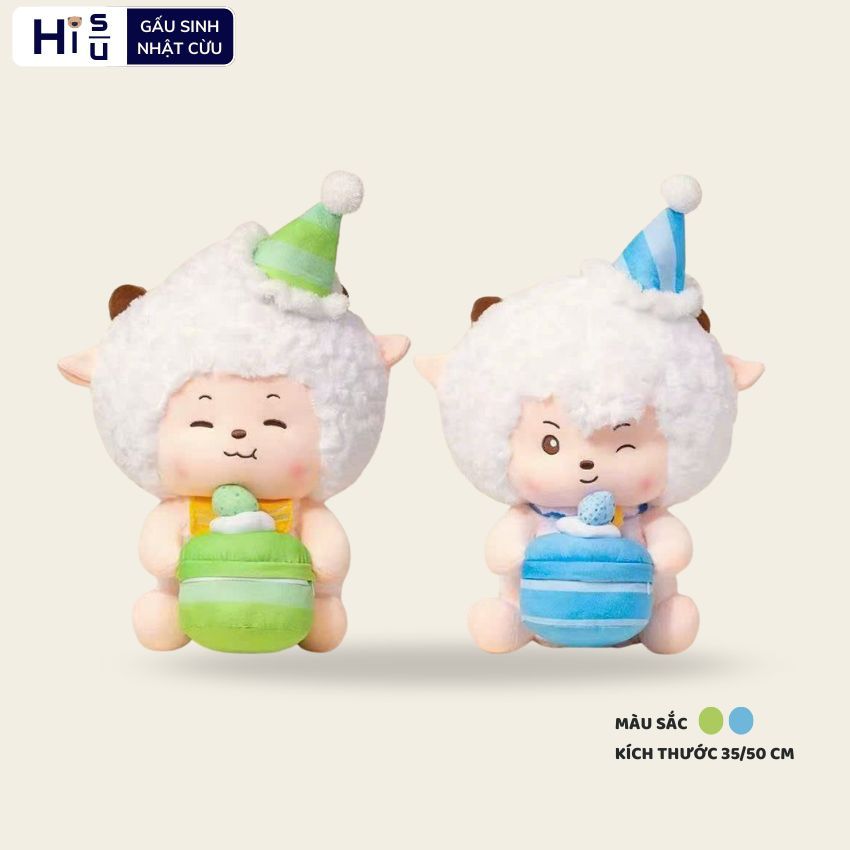 Gấu bông sinh nhật cừu ôm bánh kem làm quà tặng sinh nhật cho bé,bạn gái,bạn trai đáng yêu