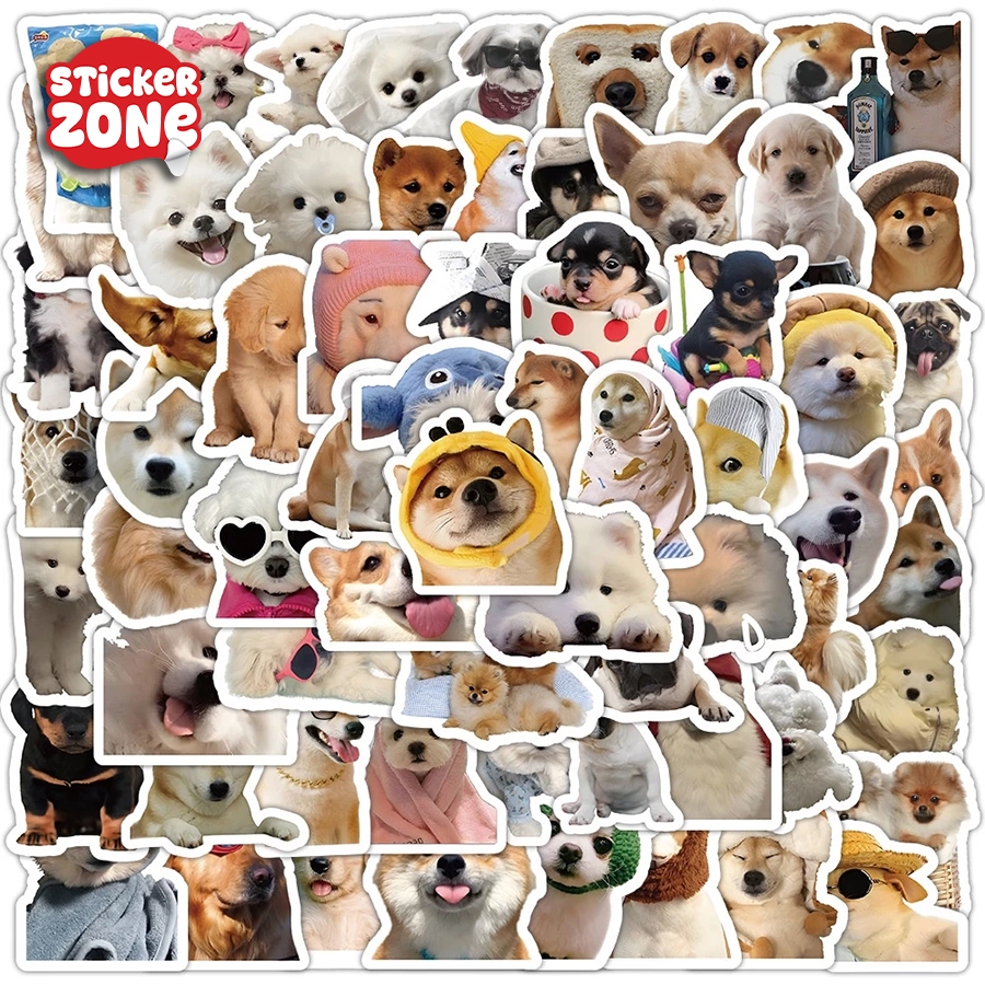 50 Miếng Sticker Chó Meme Dễ Thương Chống Thấm Nước Dán Nón Vali Laptop ...