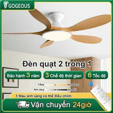 Quạt Trần Cho Trần Thấp 2m-3m Quạt Trần đèn 5 cánh phòng khách phòng ngủ nhà chung cư kèm điều khiển