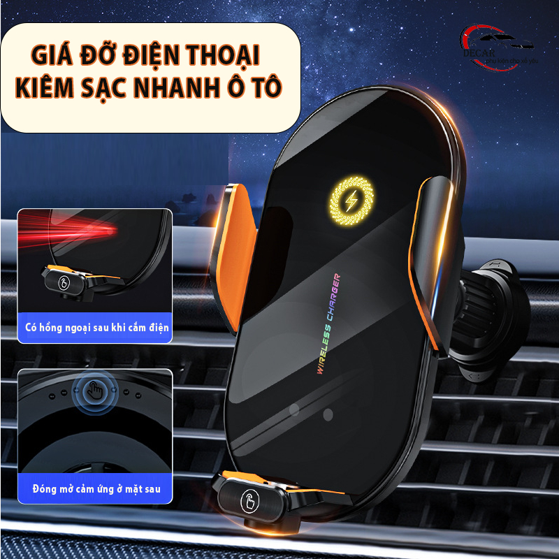 Giá đỡ điện thoại kẹp cửa gió ô tô xoay 360° kiêm sạc nhanh 66W  tự điều chỉnh thông minh, tiện lợi cho mọi dòng xe C3