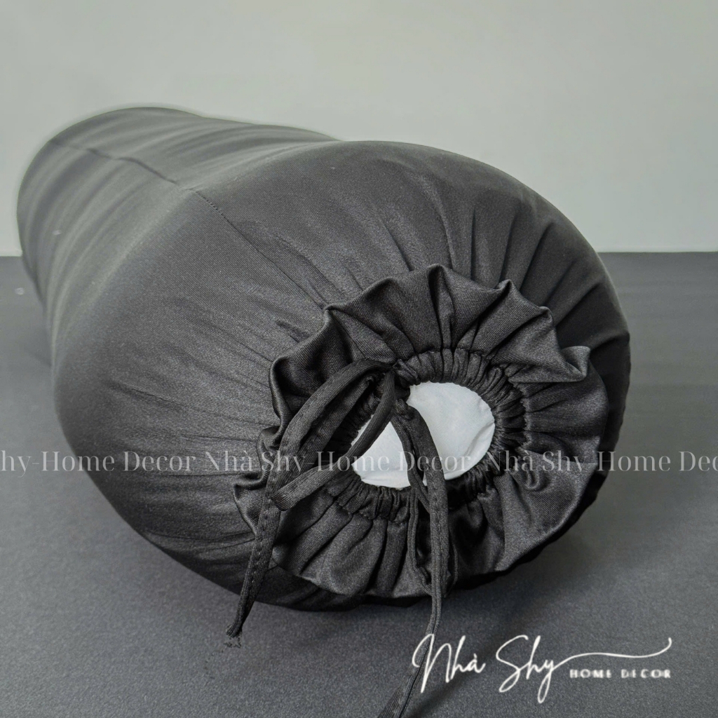 Vỏ Gối Ôm Chất Liệu Thun Hàn Quốc Trơn Màu Đen - Nhà Shy Home Decor